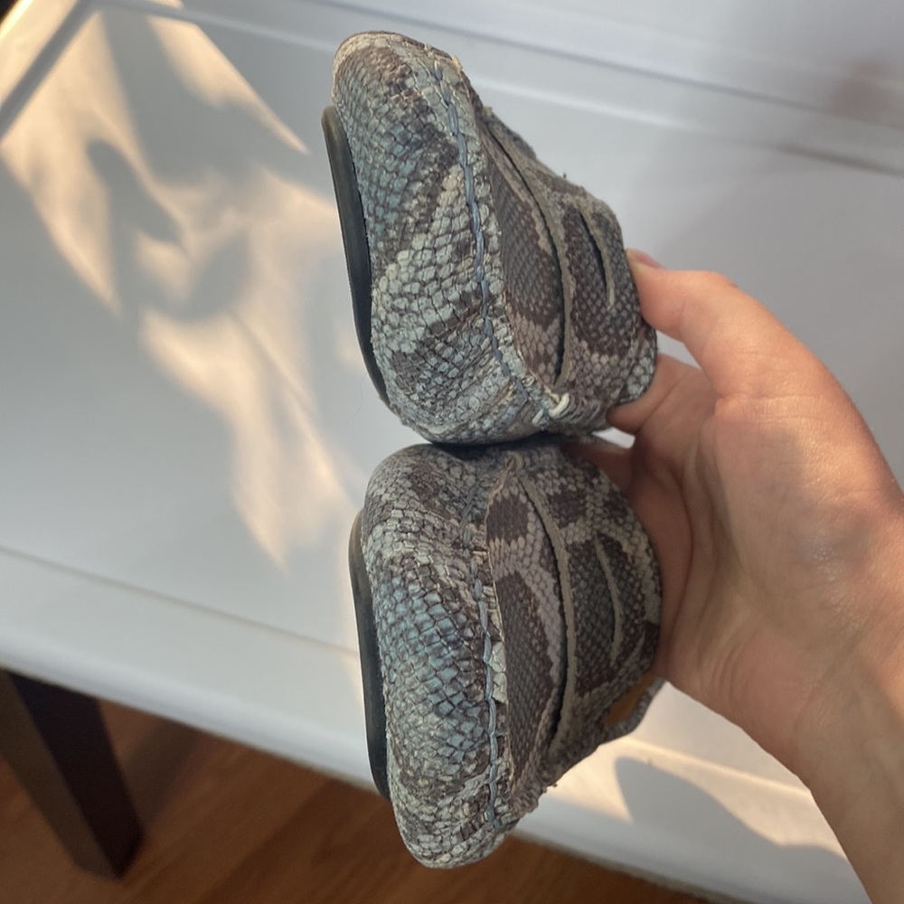 Boemos grey blue snakeskin print driving loafers made in Italy size 38 EU - Picture 5 of 9